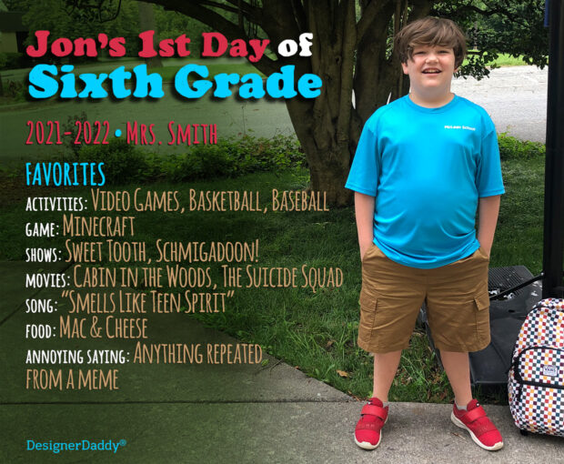 First day of school - Sixth grade